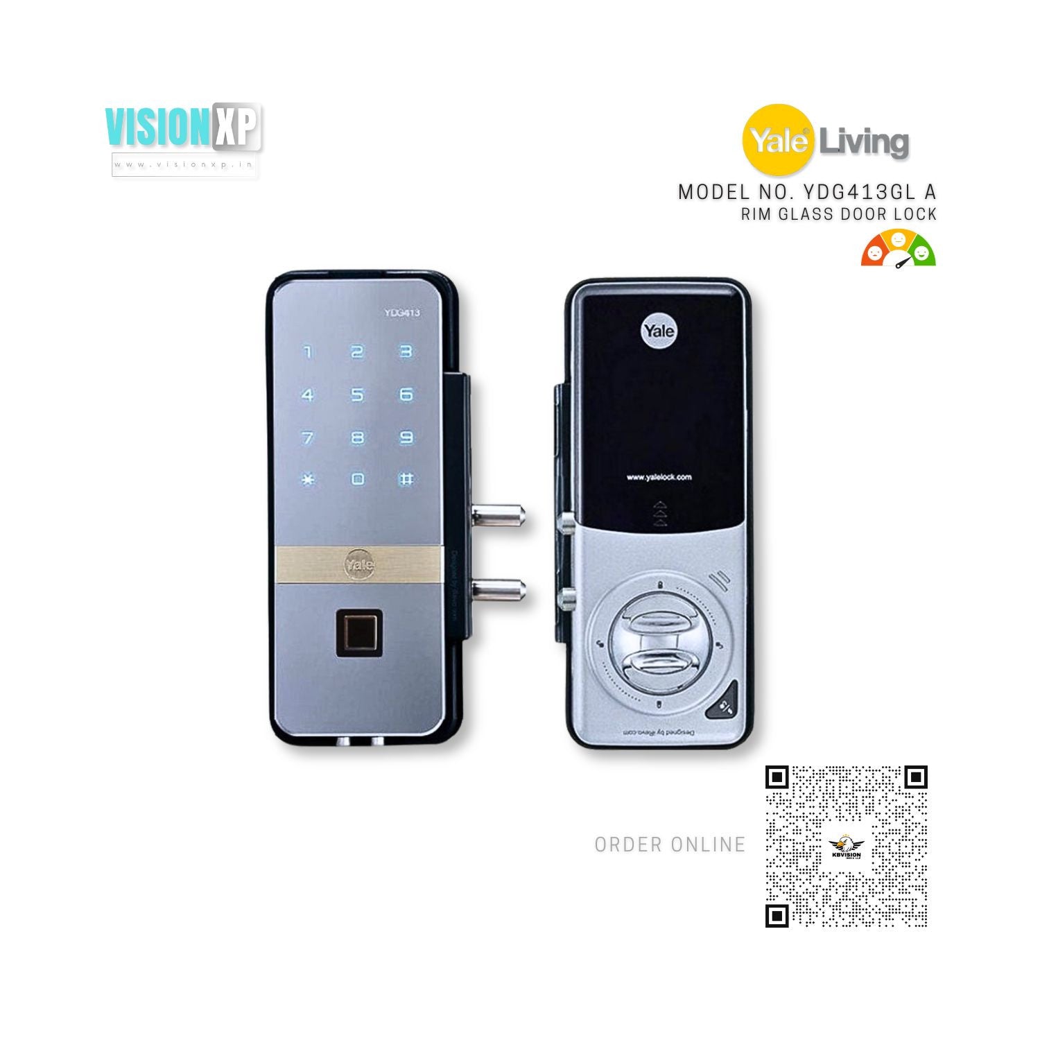 Yale YDG413GL A Smart Glass Door Lock Yale YDG413GL A Smart Glass Door Lock